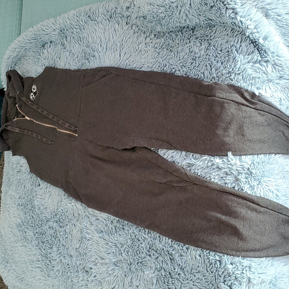 CHARCOAL GRAY SLEEVELESS JUMPSUIT XS - Picture 10 of 13